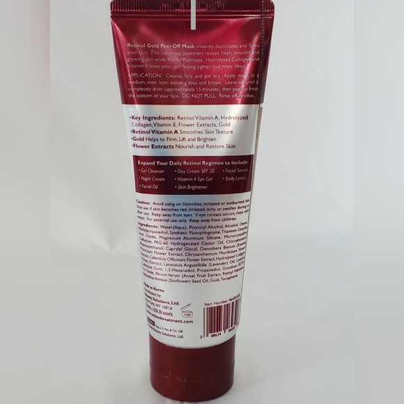 Skincare Cosmetics Retinol Vitamin Enriched Gold Peel-Off Mask 3.4oz - Picture 2 of 5